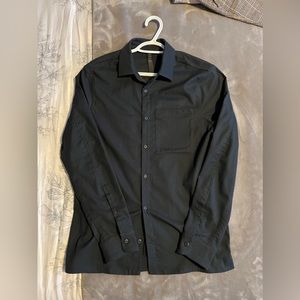 Black lululemon commission button up shirt